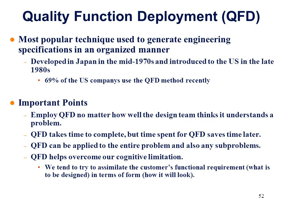 Customer-Focused Development with QFD